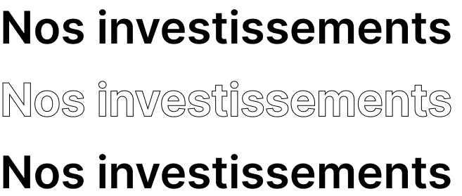 Nos investissements